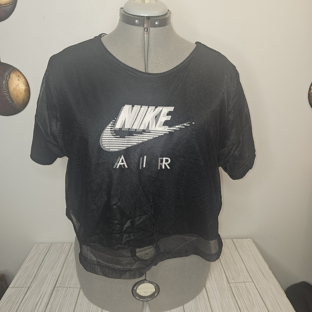 Nike Mesh Black/White Crop Top Size 1X